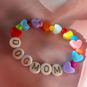 Dog mom bracelet, dog lover jewelry, beaded bracelet